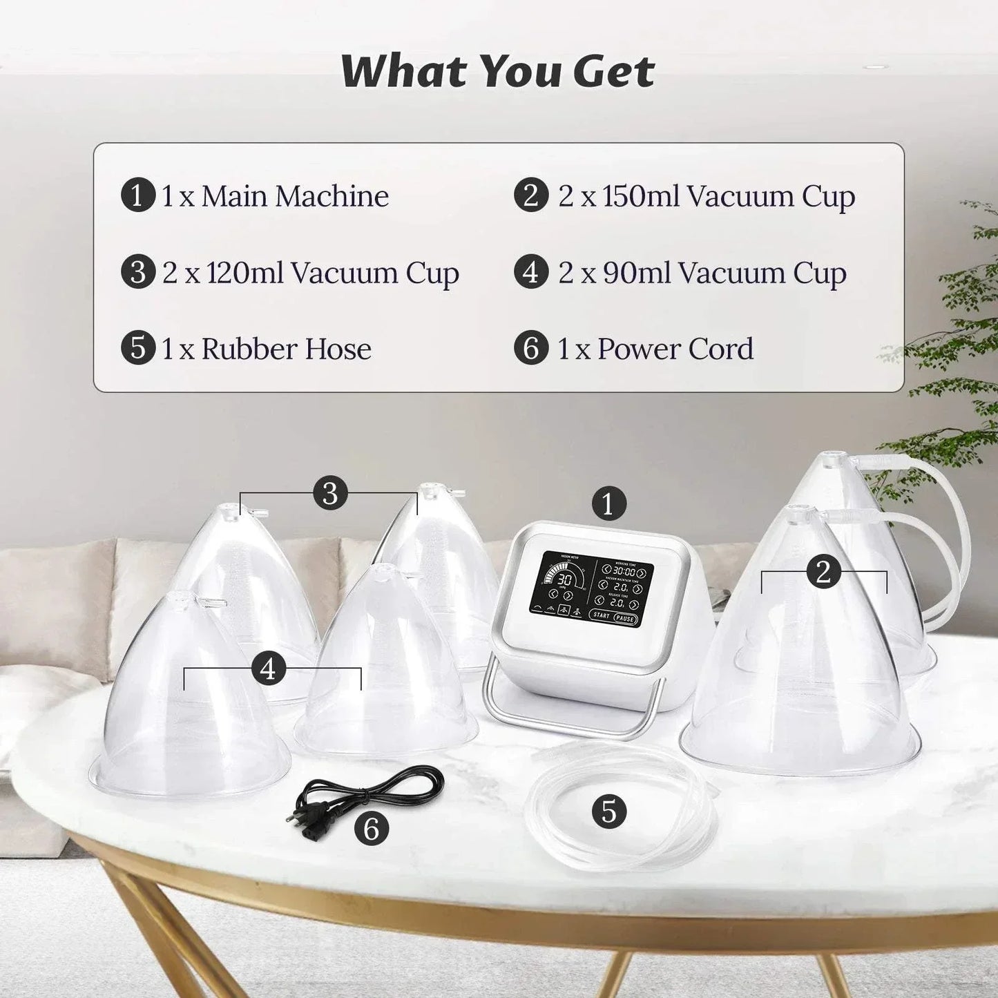 Vacuum Therapy Machine 6 Cups by Luxe Beauty & Body Co.