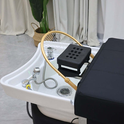 Plumbed Scalp Massage Bed - Ceramic Sink