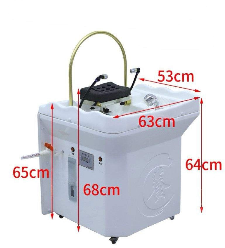 Scalp Massage Sink – Non-Plumbed with Tank featuring detachable water basin and refillable tank for hassle-free salon setup