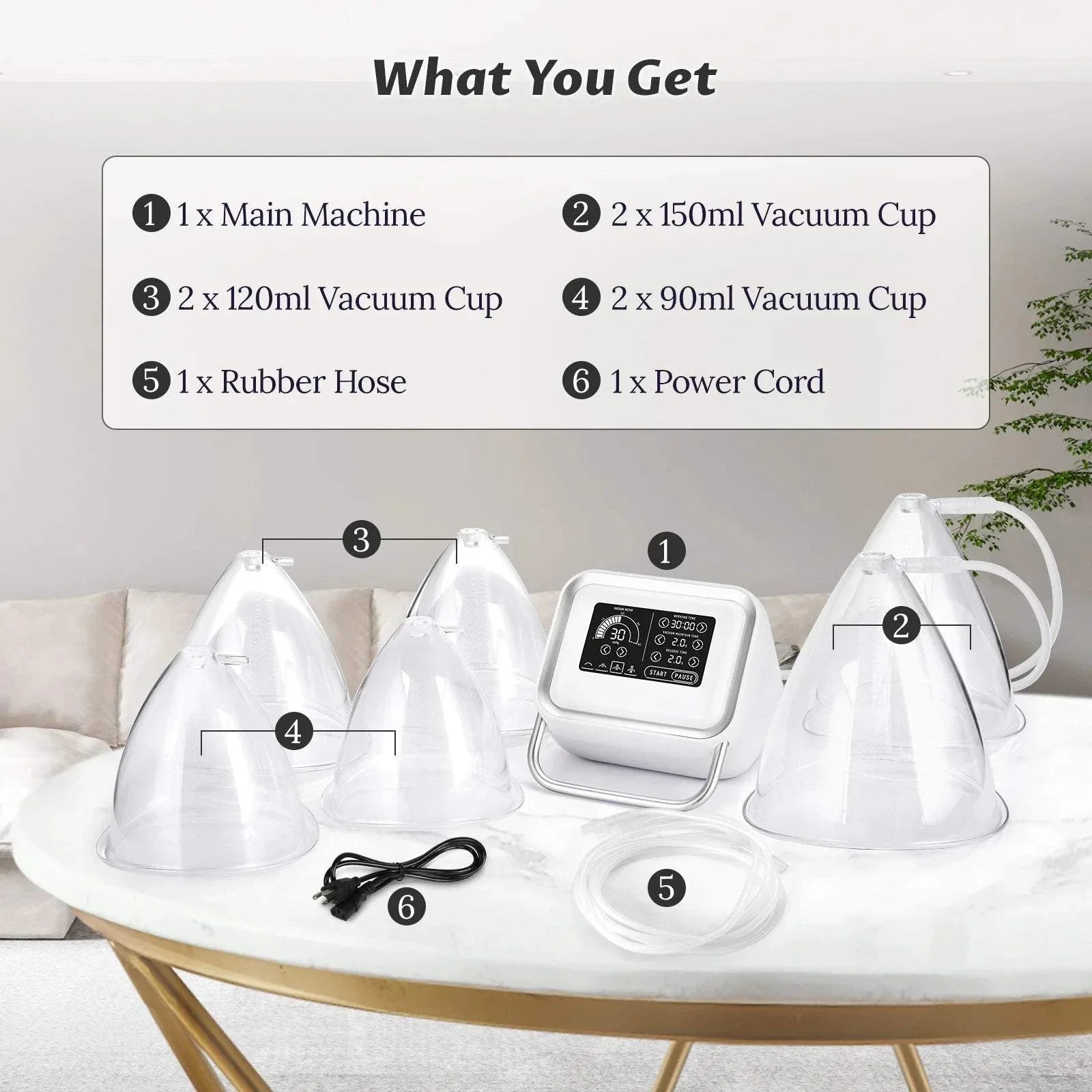 Vacuum Therapy Machine 6 Cups by Luxe Beauty & Body Co.